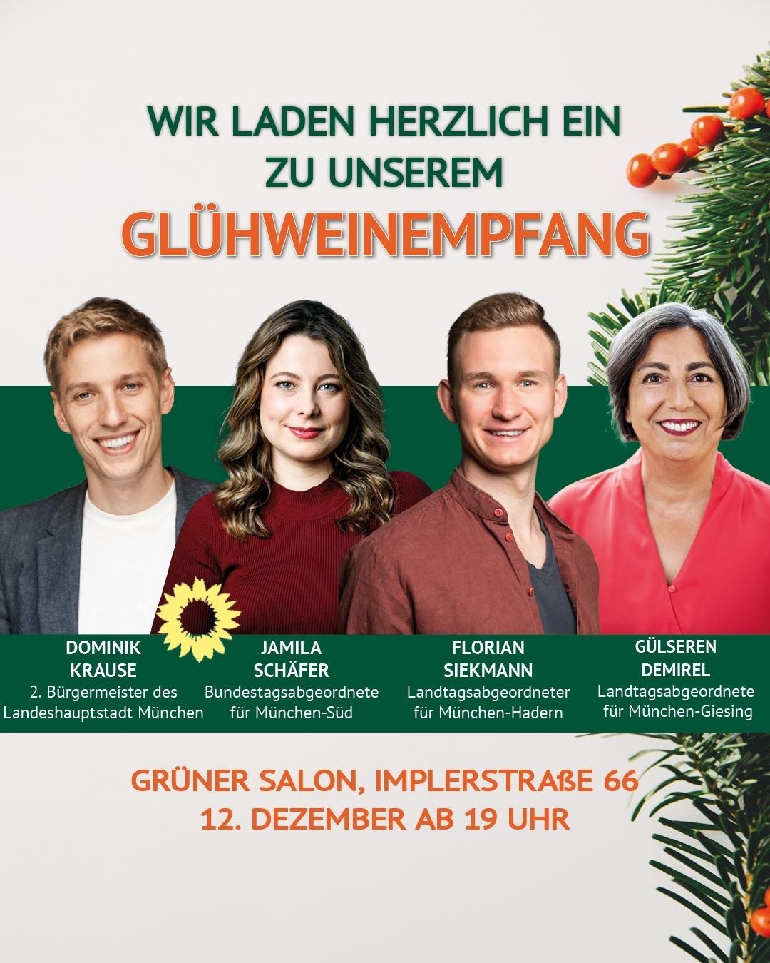 Glühweinempfang 12.12. ab 18 Uhr im Grünen Salon